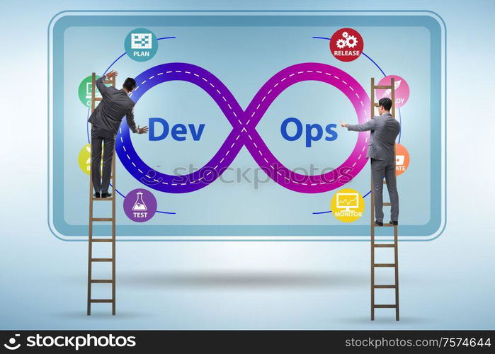 The devops software development it concept. DevOps software development IT concept