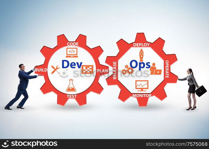 The devops software development it concept. DevOps software development IT concept