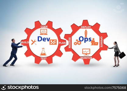 The devops software development it concept. DevOps software development IT concept