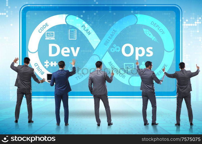The devops software development it concept. DevOps software development IT concept