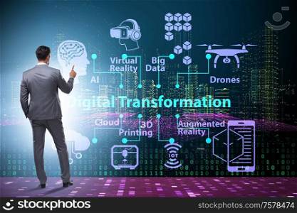 The digital transformation and digitalization technology concept. Digital transformation and digitalization technology concept