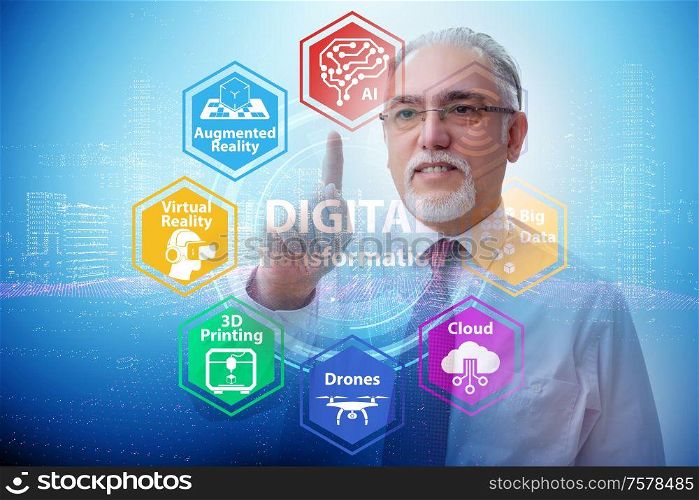 The digital transformation and digitalization technology concept. Digital transformation and digitalization technology concept