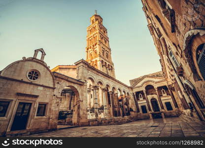 The Diocletian&rsquo;s Palace in Split, Croatia - Famous Diocletian Palace is ancient palace built for Emperor Diocletian in historic center of Split, Croatia.