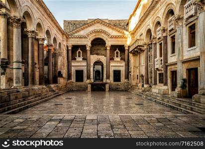 The Diocletian&rsquo;s Palace in Split, Croatia - Famous Diocletian Palace is ancient palace built for Emperor Diocletian in historic center of Split, Croatia.