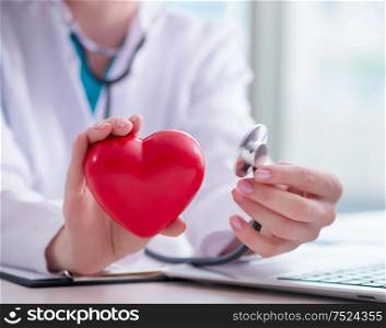 The doctor checking up heart in medical concept. Doctor checking up heart in medical concept