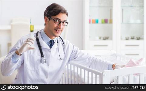 The doctor preparing for baby vaccination. Doctor preparing for baby vaccination