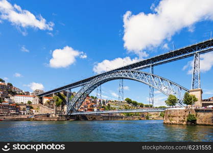 The Dom Luis I Bridge is a metal arch bridge that spans the Douro River between the cities of Porto and Vila Nova de Gaia, Portugal