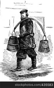 The doorman, vintage engraved illustration. Journal des Voyages, Travel Journal, (1879-80).
