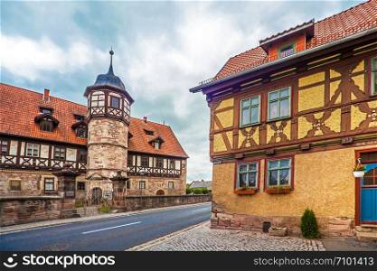 The downtown of Wasungen in Thuringia Germany on October 27, 2018