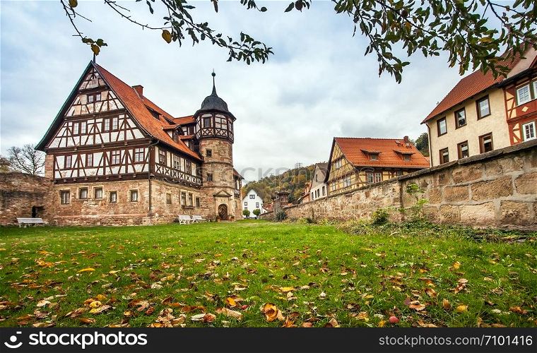 The downtown of Wasungen in Thuringia Germany on October 27, 2018