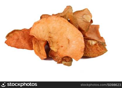 The Dried Apple on the white background