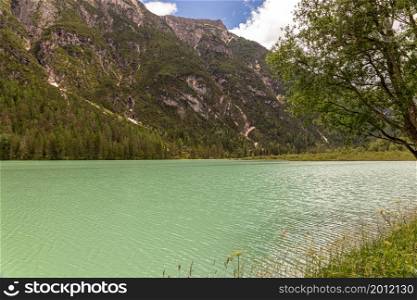 The Durrensee is a lake in the Dolomites in north Italy.