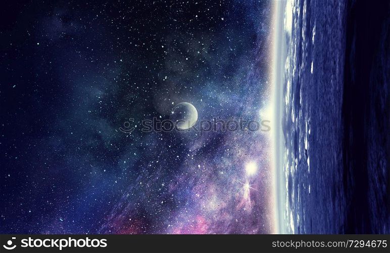 The Earth from space showing all the beauty. Elements of this image are furnished by NASA. Our unique universe