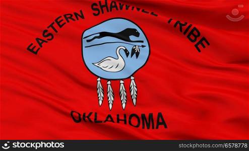 The Eastern Shawnee Tribe Of Oklahoma Indian Flag, Closeup View. Eastern Shawnee Tribe Of Oklahoma Indian Flag Closeup