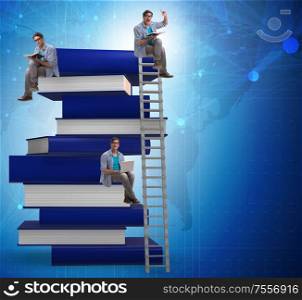 The education concept with books and people. Education concept with books and people