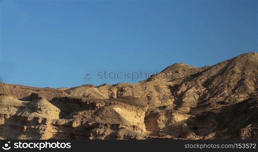The Egyptian Desert at the daytime And clear blue Sky, North Africa