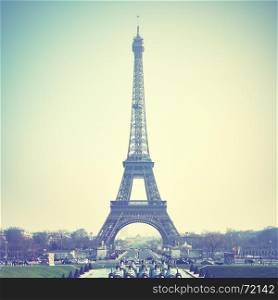 The Eiffel Tower in Paris, France. Retro style image