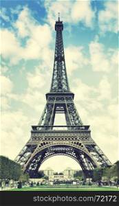 The Eiffel Tower in Paris, France. Toned image