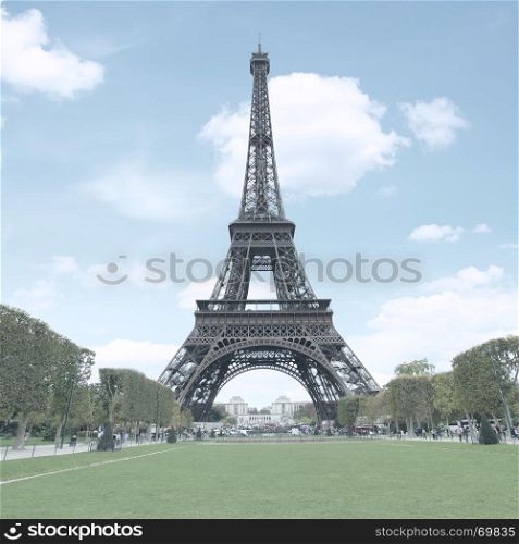 The Eiffel Tower in Paris. Toned image