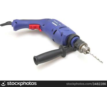the electric drill on white background with clipping path