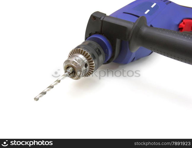 the electric drill on white background with clipping path