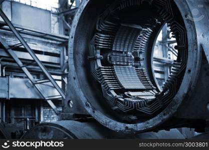 The electric motor at a modern repair factory