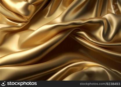 The elegant wave pattern of this golden cloth background adds a touch of luxury to any design. Created using AI technology for maximum impact.