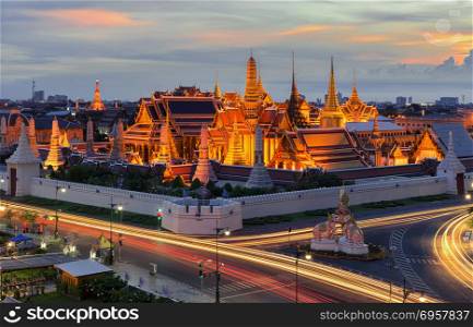 The Emerald Buddha at Sunset, Bangkok, Thailand . The Emerald Buddha at Sunset, Bangkok, Thailand. The Emerald Buddha at Sunset, Bangkok, Thailand