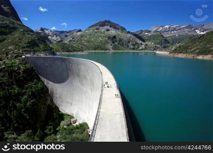 The Emosson hydroelectric Dam in the little Swiss village of Chatelard.