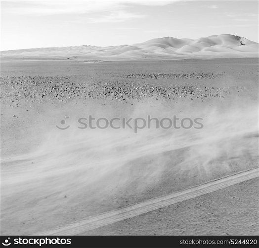the empty quarter and outdoor sand dune in oman old desert rub al khali dust storm