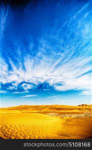 the empty quarter and outdoor sand dune in oman old desert rub al khali