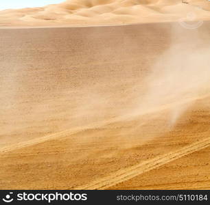 the empty quarter and outdoor sand dune in oman old desert rub al khali