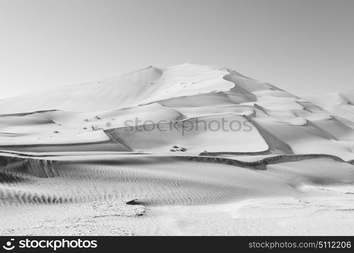 the empty quarter and outdoor sand dune in oman old desert rub al khali