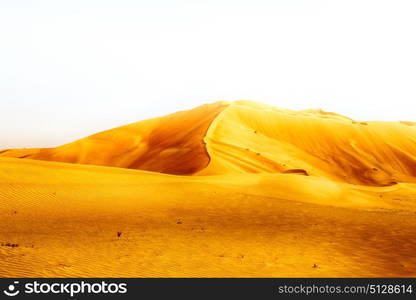 the empty quarter and outdoor sand dune in oman old desert rub al khali