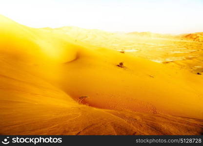 the empty quarter and outdoor sand dune in oman old desert rub al khali