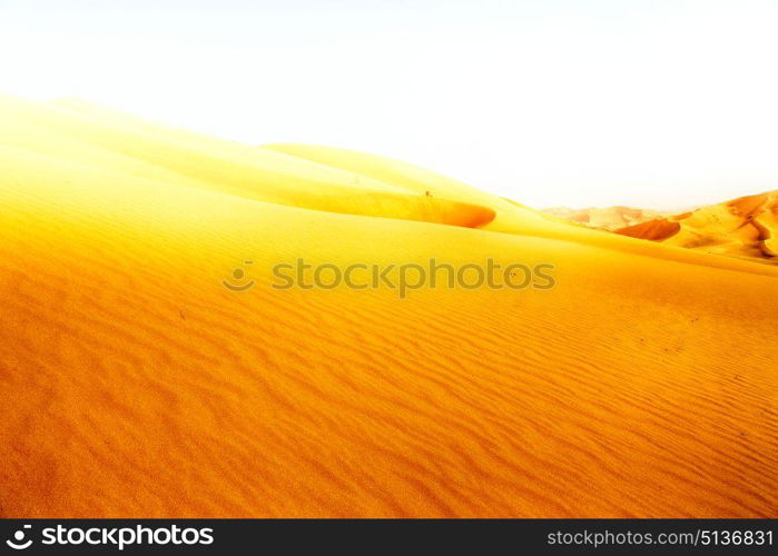 the empty quarter and outdoor sand dune in oman old desert rub al khali