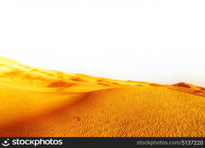 the empty quarter and outdoor sand dune in oman old desert rub al khali