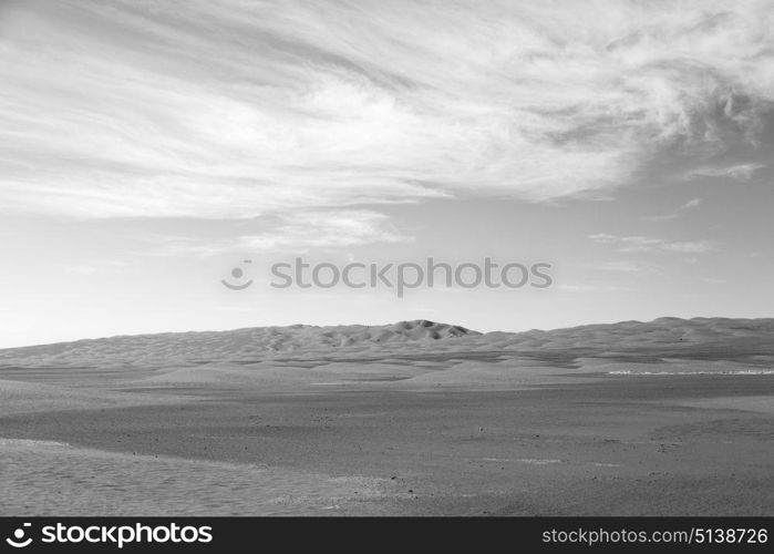 the empty quarter and outdoor sand dune in oman old desert rub al khali