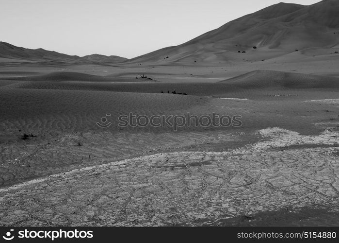 the empty quarter and outdoor sand dune in oman old desert rub al khali