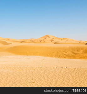 the empty quarter and outdoor sand dune in oman old desert rub al khali