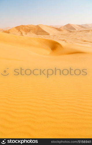 the empty quarter and outdoor sand dune in oman old desert rub al khali