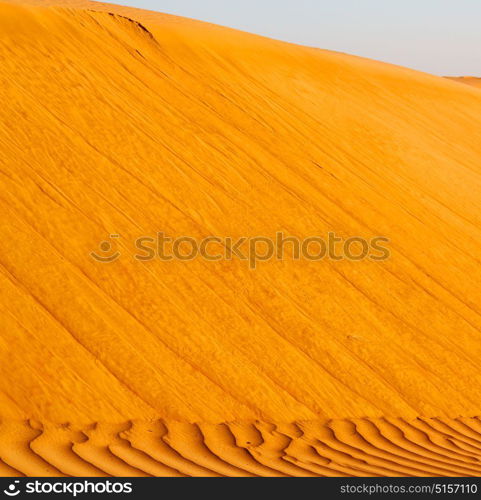 the empty quarter and outdoor sand dune in oman old desert rub al khali