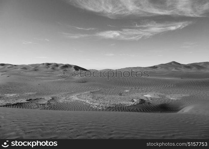 the empty quarter and outdoor sand dune in oman old desert rub al khali