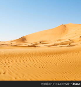 the empty quarter and outdoor sand dune in oman old desert rub al khali