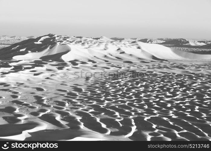 the empty quarter and outdoor sand dune in oman old desert rub al khali