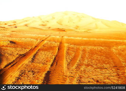 the empty quarter and outdoor sand dune in oman old desert rub al khali