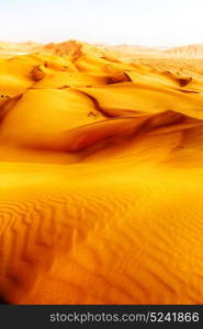 the empty quarter and outdoor sand dune in oman old desert rub al khali