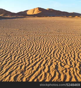 the empty quarter and outdoor sand dune in oman old desert rub al khali