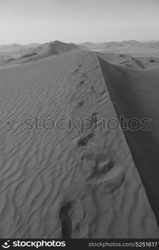 the empty quarter and outdoor sand dune in oman old desert rub al khali