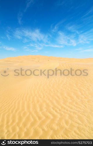 the empty quarter and outdoor sand dune in oman old desert rub al khali